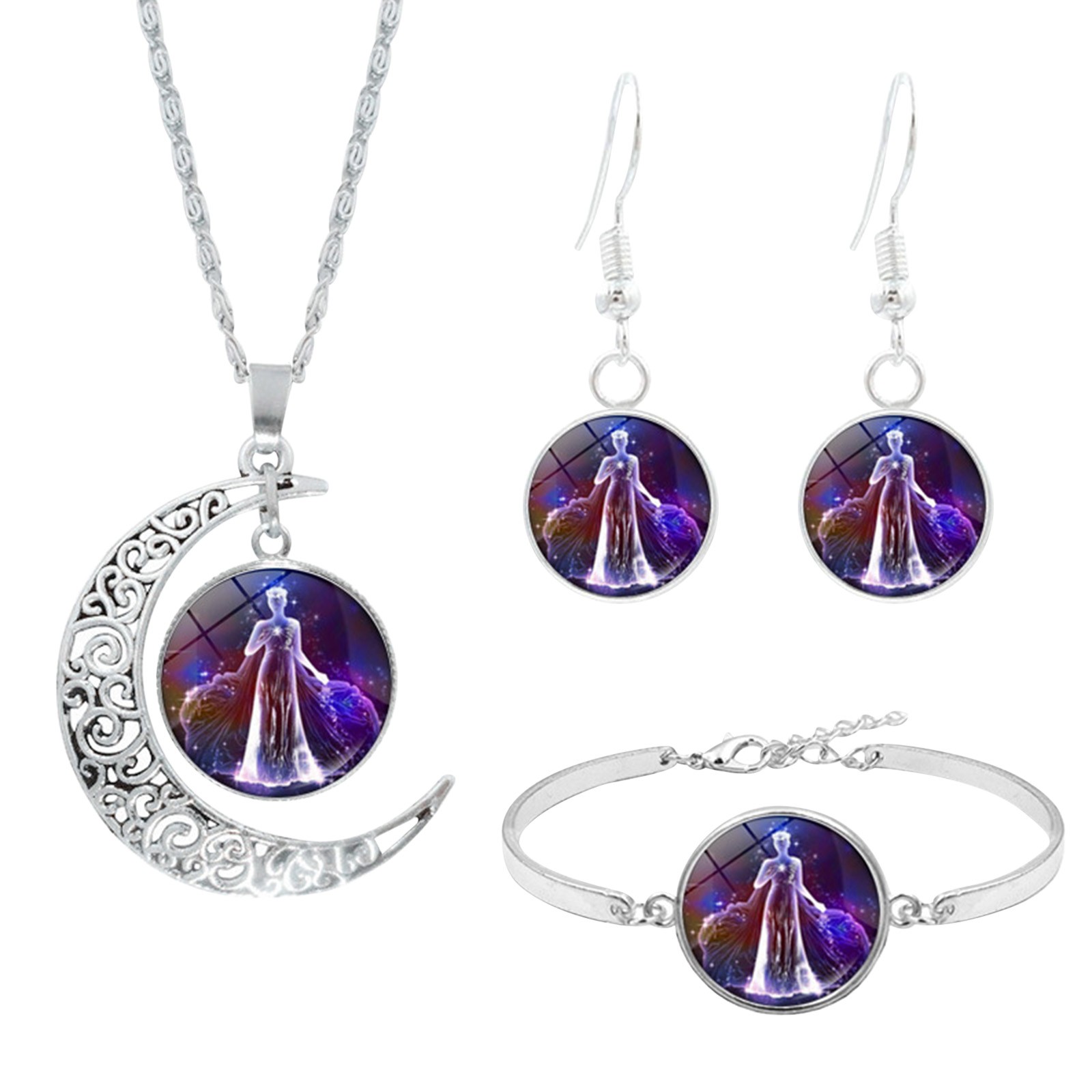 Kiplyki 12 Constellation Moon Necklace Earring Bracele GiftS For Girlfriend Women Gift